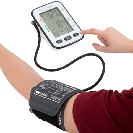 Fleming Supply Blood Pressure Cuff, Electronic Digital Upper Arm Heart Monitor with LCD Display Personal Tracker 462004HSE